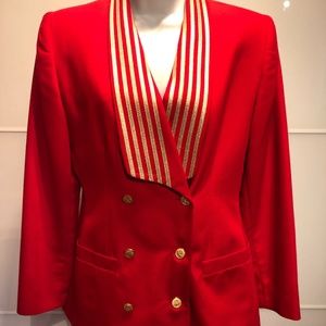 Red double breasted blazer